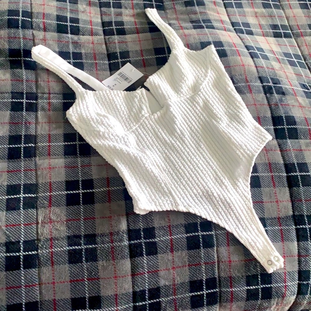 White knit summer bodysuit